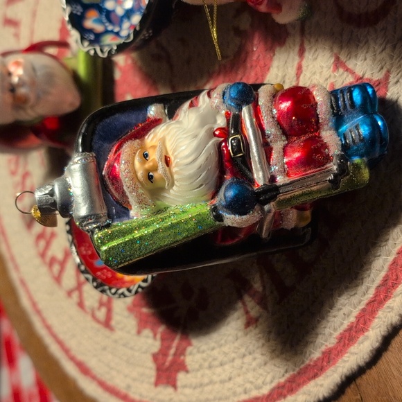 Vintage Murano Hand Blown Glass Vase+ Bowl's&"3"Santa Ornaments - Picture 11 of 13